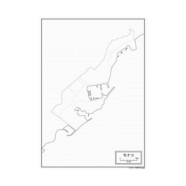 モナコの地図ポスター 書ける白地図 2枚入り
