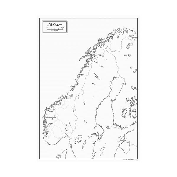 ノルウェーの地図ポスター 書ける白地図 2枚入り