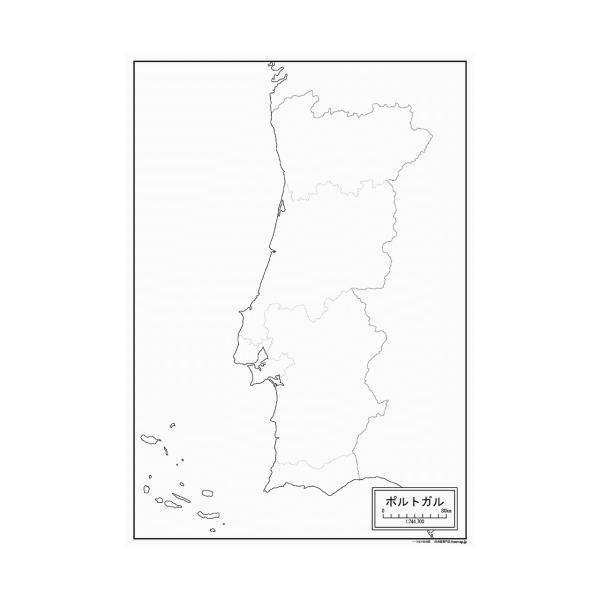 ポルトガルの地図ポスター 書ける白地図 2枚入り