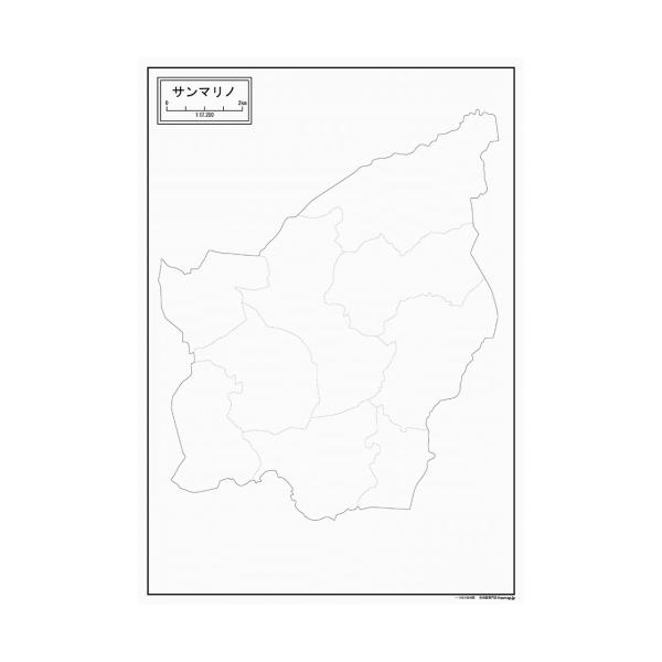 サンマリノの地図ポスター 書ける白地図 2枚入り