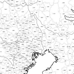 関東の白地図 特大ポスター A1サイズ A2サ...の詳細画像1