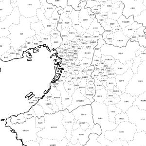 近畿の白地図 関西の白地図 特大ポスター A1...の詳細画像1