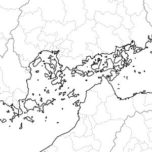 中国・四国地方の白地図 特大ポスター A1サイ...の詳細画像2
