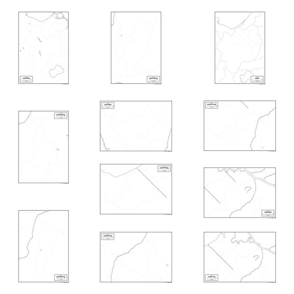 北海道札幌市+10区の11種類がセットになった地図ポスター 書ける白地図 11枚入り
