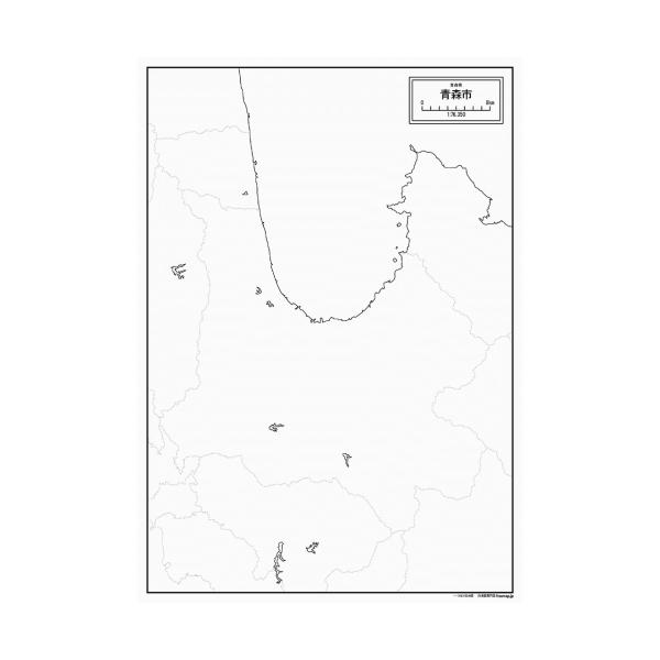 青森市の地図ポスター 書ける白地図 2枚入り