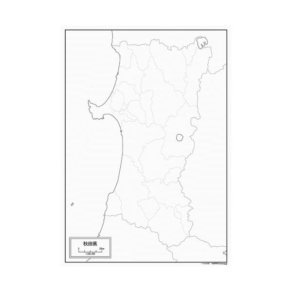 秋田県の地図ポスター 書ける白地図 2枚入り