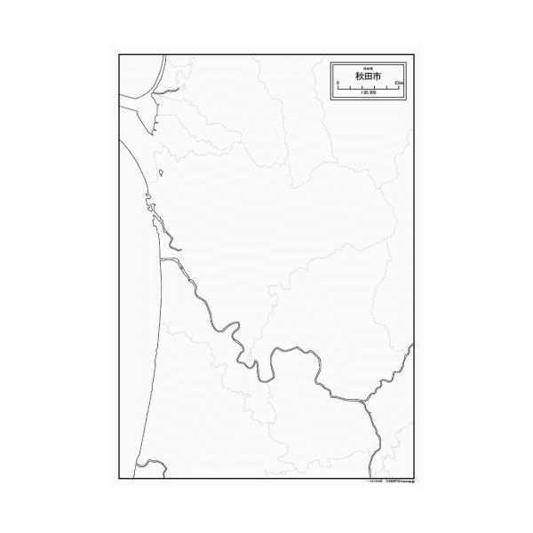 秋田市の地図ポスター 書ける白地図 2枚入り
