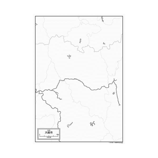 秋田県大館市の地図ポスター 書ける白地図 2枚入り