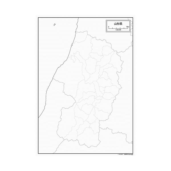 山形県の地図ポスター 書ける白地図 2枚入り