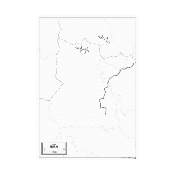 福島市の地図ポスター 書ける白地図 2枚入り