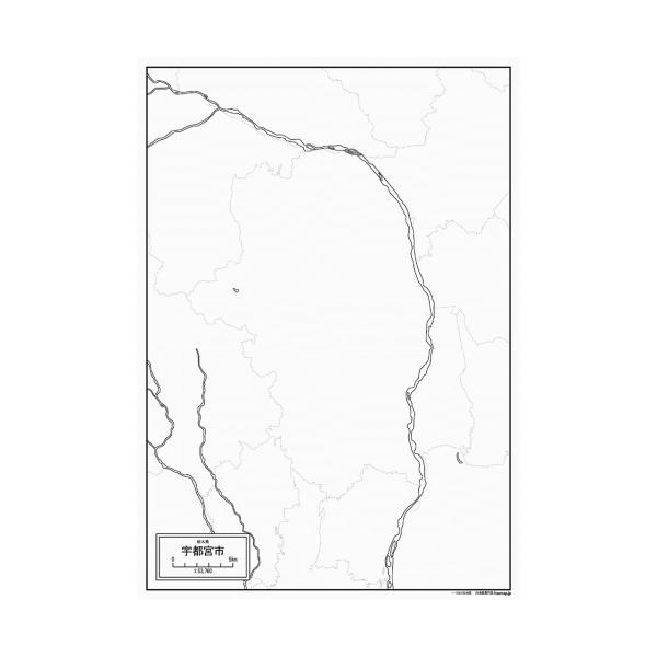 宇都宮市の地図ポスター 書ける白地図 2枚入り