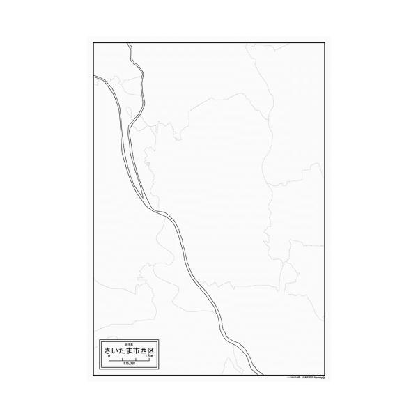 埼玉県さいたま市の各区の白地図