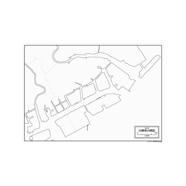 神奈川県川崎市の各区の白地図