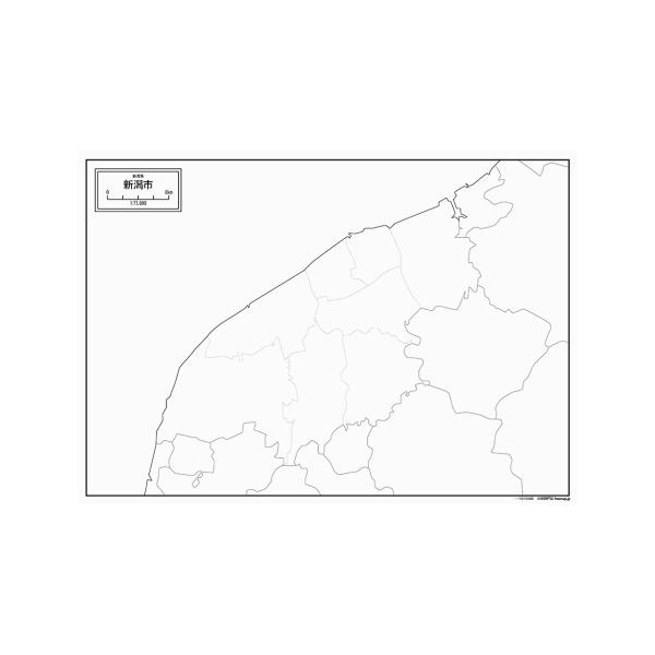 新潟市の地図ポスター 書ける白地図 2枚入り