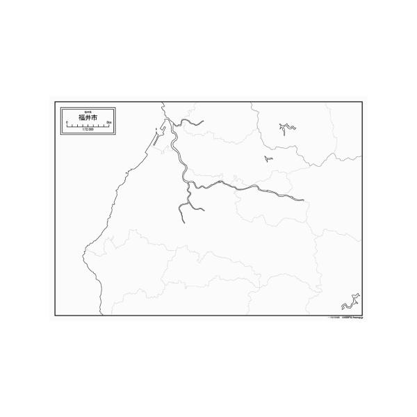 福井市の地図ポスター 書ける白地図 2枚入り