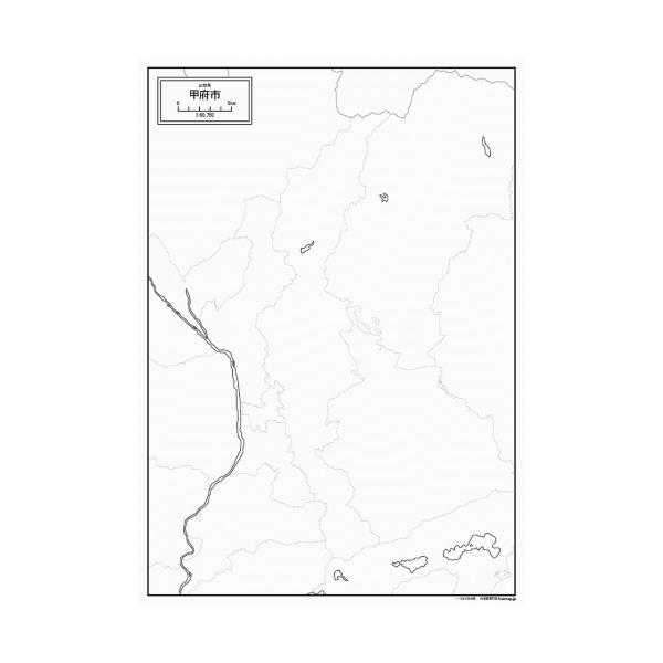 甲府市の地図ポスター 書ける白地図 2枚入り