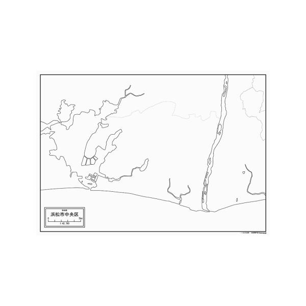 静岡県浜松市の各区の白地図