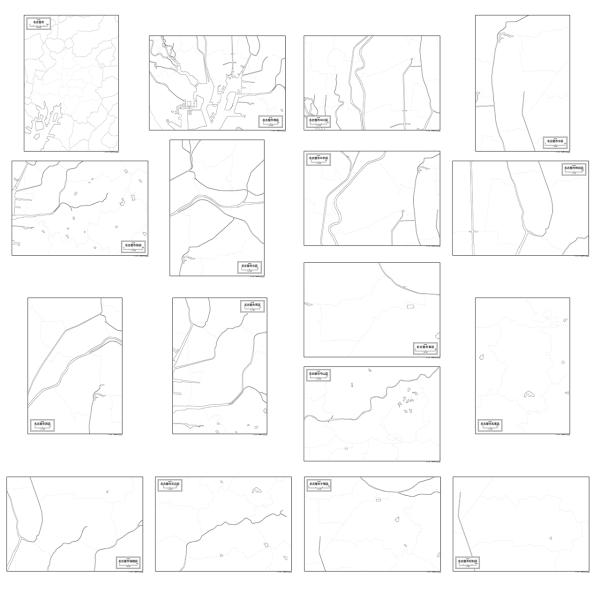 愛知県名古屋市と同市の16区の合計17種類がセットになった地図ポスター 書ける白地図