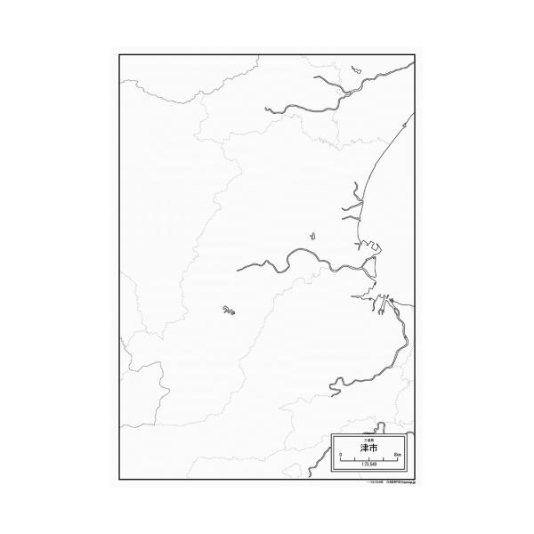 津市の地図ポスター 書ける白地図 2枚入り