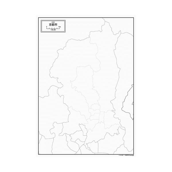 京都市の地図ポスター 書ける白地図 2枚入り