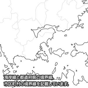 岡山県の地図ポスター 書ける白地図 2枚入りの詳細画像2