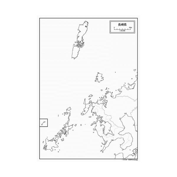 長崎県の地図ポスター 書ける白地図 2枚入り
