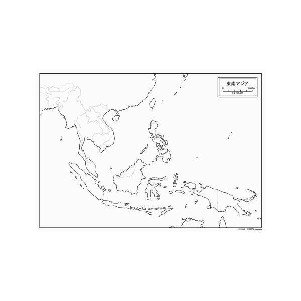 東南アジアの白地図 書ける白地図 2枚入り