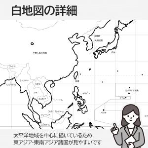 世界地図の白地図 大きいポスター 国名入り 2...の詳細画像4