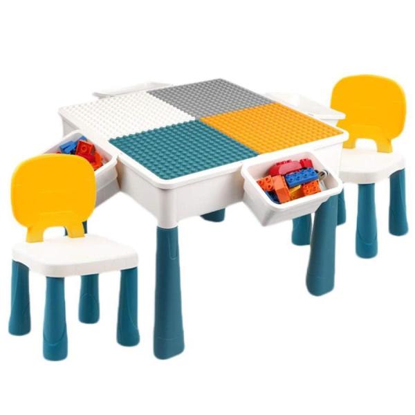 子ども用テーブル 椅子セット ブロックプレイ キッズデスク チェアー 多機能 ブロックテーブル 高さ...