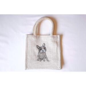 SALE!! fba112 フレンチブルドッグ　麻トート　犬　ワンちゃん