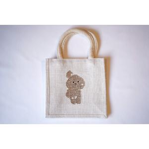 SALE!! fba113 トイプードル　I　麻トート　犬　ワンちゃん