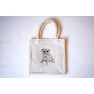 SALE!! fba116 バグ　麻トート　犬　ワンちゃん