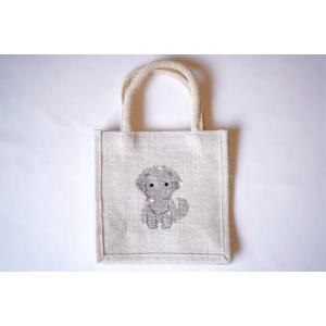 SALE!! fba117 トイプードル　II　麻トート　犬　ワンちゃん