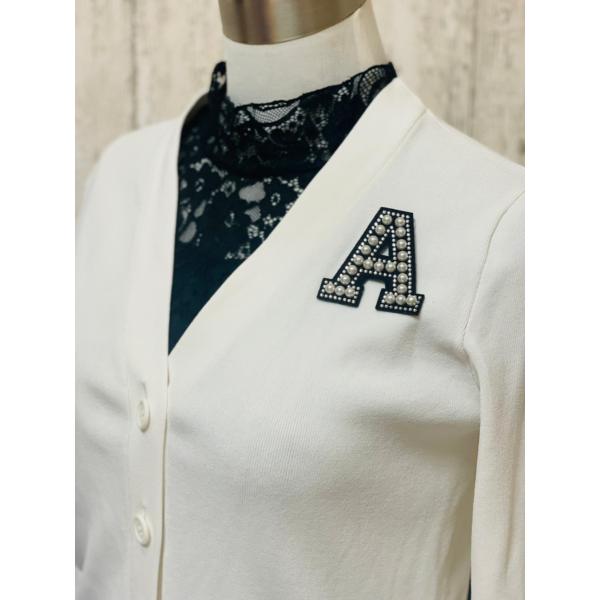 FREES ブローチ　アルファベットパール　FBR-008　縦62ｍｍ　高級ラインストーン上品なパー...