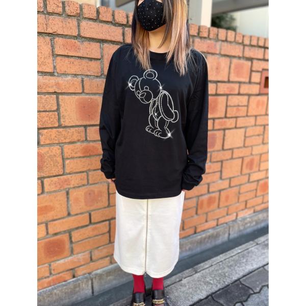 flt-008　マスコットベアーＣ　ユニセックス　黒　キラキラオリジナル　高級プレミアムストーン　お...