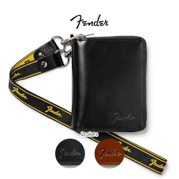 Fender フェンダー 二つ折り財布 ラウンドファスナー ウォレットコード ギターピック メンズ ...