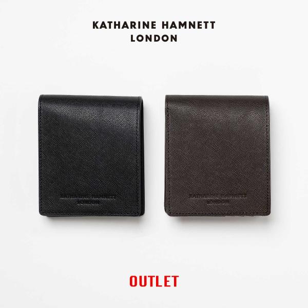 アウトレット KATHARINE HAMNETT キャサリンハムネット 二つ折り ミニ財布 財布 本...