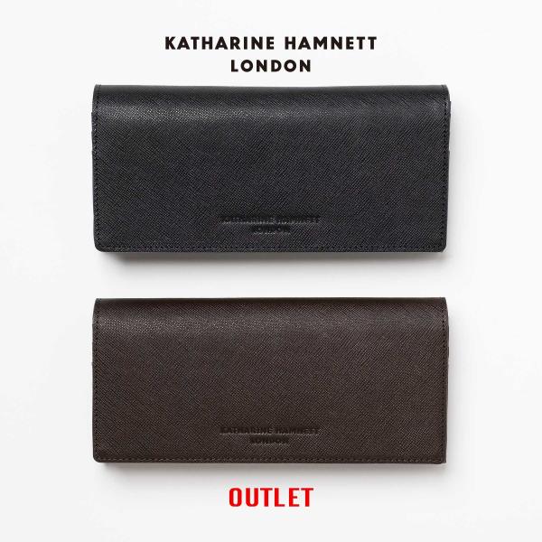 アウトレット KATHARINE HAMNETT キャサリンハムネット 二つ折り 長財布 財布 束入...