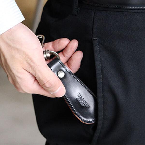 靴べら 携帯用 フェソン コードバン 靴べらキーホルダー FESON プレゼント  男性 誕生日 退...