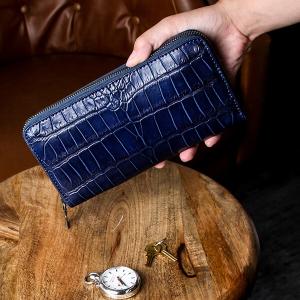 サンザ　vermilion 阿波松煙墨染クロコ S3H マネークリップ ヴァーミリオン 阿波松煙墨染クロコ S3H 小銭入れ付マネークリップ