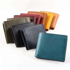 二つ折り財布 メンズ 小銭入れ付き 名入れ 本...の詳細画像2