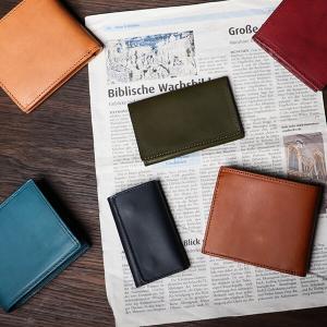 二つ折り財布 メンズ 小銭入れ付き 名入れ 本...の詳細画像3