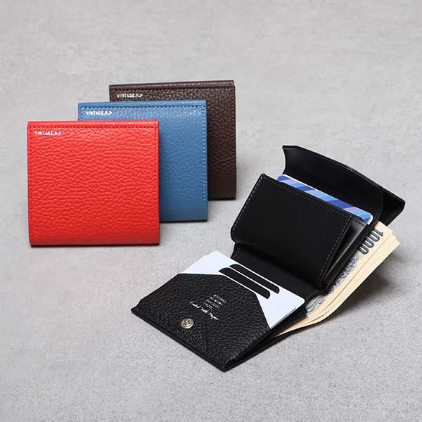 ヴィンテージ 小さい縦づかい財布 シュリンクレザー ヴィンテージリバイバルプロダクションズ 爆買 ク...