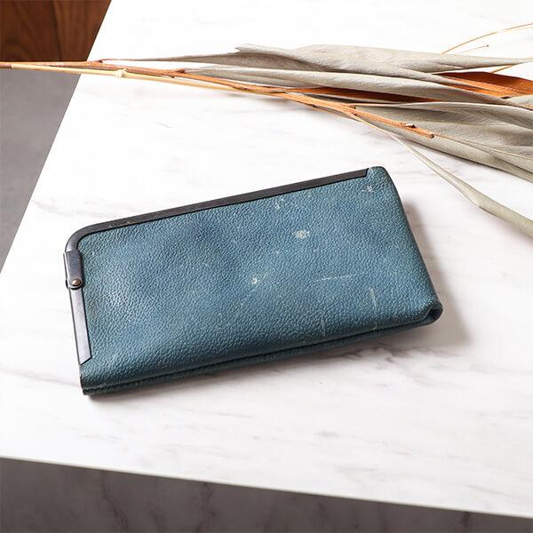 シスクー・ド・フードル L字長財布 cocoro-22B 熊革 藍 Six coup de foud...