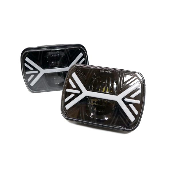 汎用5×7 LED ヘッドライト S13 SW20 AE86 KP61 JZA70 プラド B310...