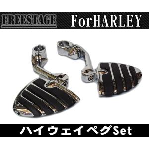 ハーレー スポーツスター・ソフテイル等 オス型マウント フットボード　シルバー Harley Davidson - ハーレー オス型マウント フットボード 銀