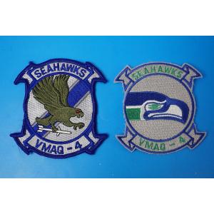ワッペン USMC アメリカ海兵隊 VMAQ-4 第4電子戦術攻撃飛行隊 シーホークス 2種2枚セッ...
