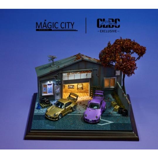 予約 UN2201-64 Magic City X CLDC 1/64  RWB ガレージ ジオラマ...