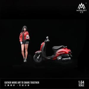 予約 MO222047 MoreArt 1/64 ホンダ バイク オートバイ スクーター RACING CULTURE THEME MOTORCYCLE PRETTY GIRLL 女性 フィギュア付き ADVAN