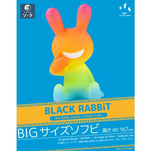 SO-TA BLACK RABBiT BIG SOFVI COLOR:パステルレインボー